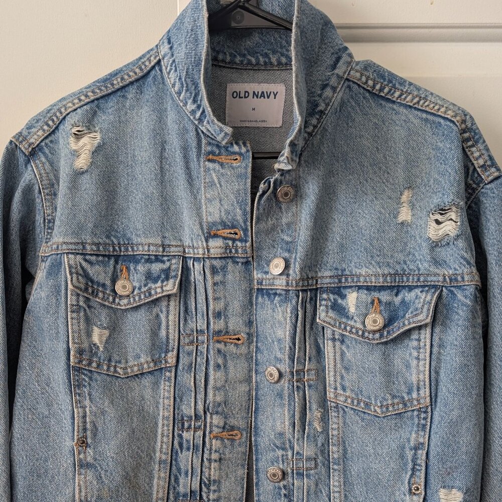 Ripped Blue Denim Jacket | Casual Chic